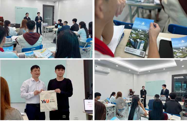 Các bạn học sinh Vikogo nghe tư vấn về trường