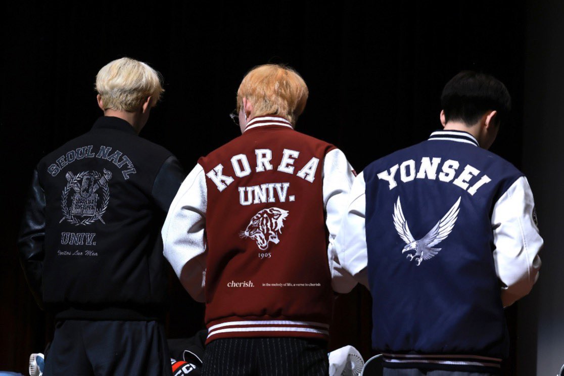 Đồng phục Đại học quốc gia Seoul, Đại học Korea, Đại học Yonsei ( Từ trái qua phải)