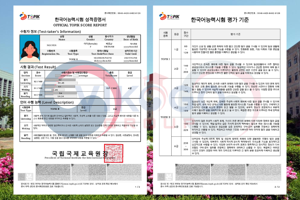 Chứng chỉ TOPIK