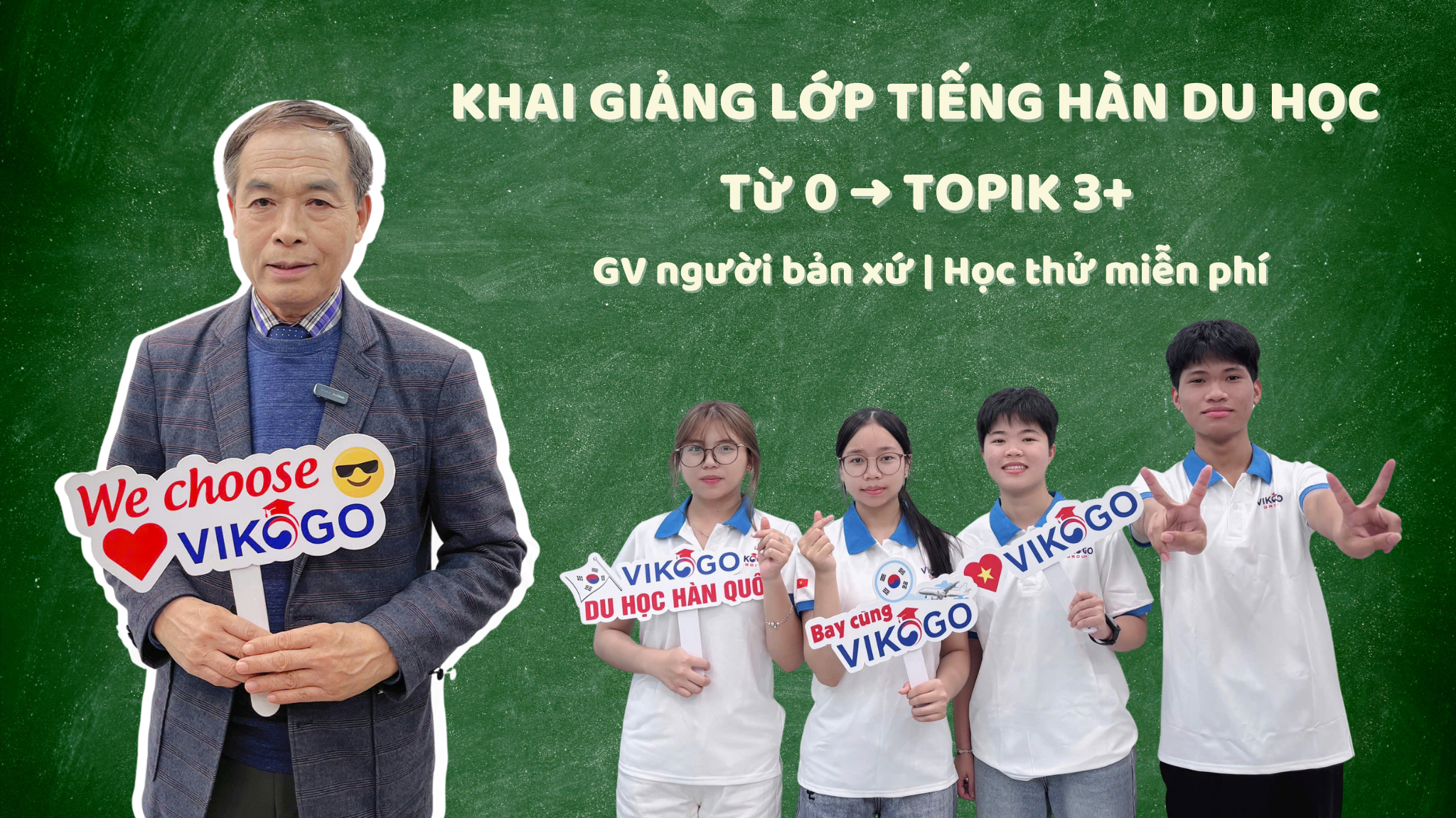 LỚP TIẾNG HÀN DU HỌC HÀN QUỐC – LỘ TRÌNH TỪ 0 ĐẾN TOPIK 3+ TẠI VIKOGO